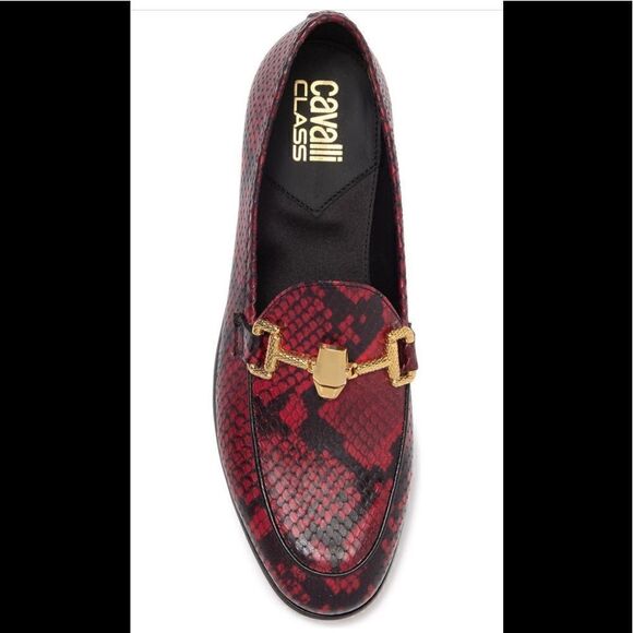 Roberto Cavalli snakeskin embossed horsebit leather slip-on loafer size EU 35 - Picture 4 of 15